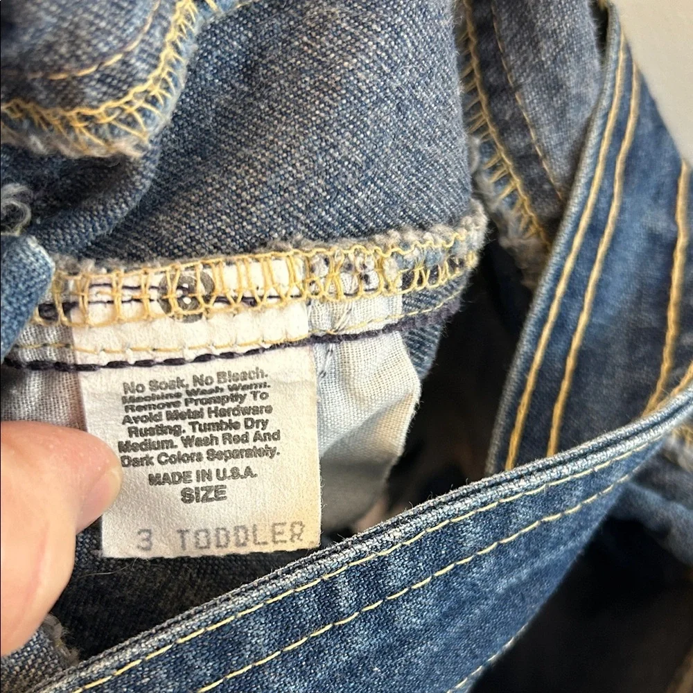 OshKosh B'gosh Dark Blue Denim Short Overalls for Kids 3T